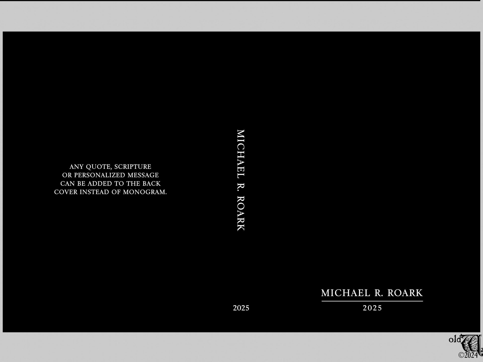 Classic Black Journal Personalized with Name & Monogram or Quote