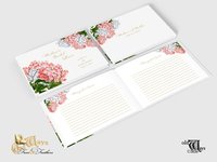 Custom Pink Hydrangea Bridal Shower Guest Book - Messages, Advice, Addresses, Gifts
