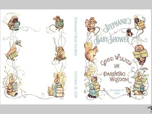Storybook Baby Shower Guest Book - Vintage Beatrix Potter - Personalized