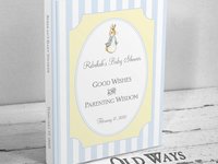 Peter Rabbit Baby Shower Guest Book for Baby Wishes, Advice for Parents - Vintage Style
