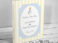Peter Rabbit Baby Shower Guest Book for Baby Wishes, Advice for Parents - Vintage Style