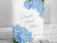 Blue Hydrangea Bridal Shower Guest Book - Personalized Advice & Wishes for the Bride to Be