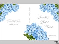 Blue Hydrangea Bridal Shower Guest Book - Personalized Advice & Wishes for the Bride to Be