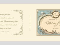 Personalized Wedding Guest Book - Vintage Blue & Ivory - Victorian Antique Design with Custom Pages