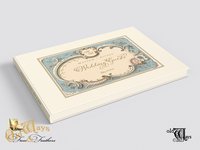 Personalized Wedding Guest Book - Vintage Blue & Ivory - Victorian Antique Design with Custom Pages