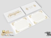 Custom Page Wedding Guest Book - Antique Style, Personalized Keepsake - White & Gold