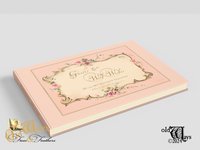 Antique Style Pink Wedding Guest Book - Personalized Traditional Hardcover