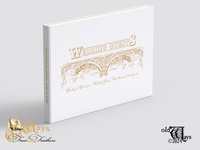 Custom Page Wedding Guest Book - Antique Style, Personalized Keepsake - White & Gold