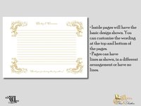 Custom Page Wedding Guest Book - Antique Style, Personalized Keepsake - White & Gold