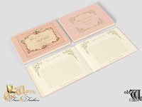 Antique Style Pink Wedding Guest Book - Personalized Traditional Hardcover