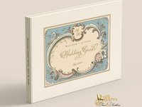Personalized Wedding Guest Book - Vintage Blue & Ivory - Victorian Antique Design with Custom Pages