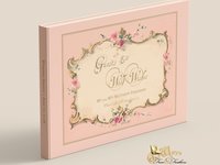 Antique Style Pink Wedding Guest Book - Personalized Traditional Hardcover