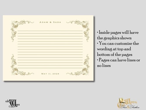 Personalized Wedding Guest Book - Antique Style, Emerald Green