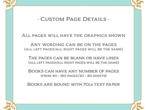 Personalized Wedding Guest Book - Antique Style, Emerald Green