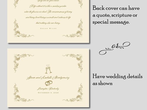 Personalized Wedding Guest Book - Antique Style, Emerald Green