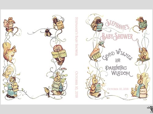 Vintage Storybook Baby Shower Guest Book for a Girl - Personalized - Beatrix Potter