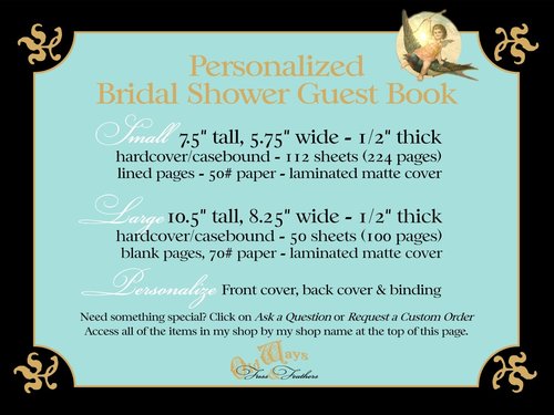 Blue Hydrangea Bridal Shower Guest Book - Personalized Advice & Wishes for the Bride to Be