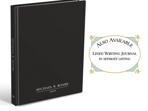 Classic Men's Blank Page Book in Black  - Personalized Freeform Journal or Sketchbook