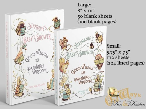 Vintage Storybook Baby Shower Guest Book for a Girl - Personalized - Beatrix Potter