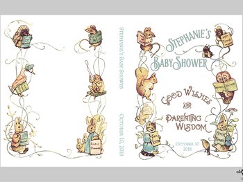 Storybook Baby Shower Guest Book - Vintage Beatrix Potter - Personalized
