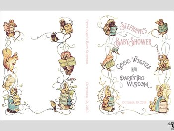Vintage Storybook Baby Shower Guest Book for a Girl - Personalized - Beatrix Potter
